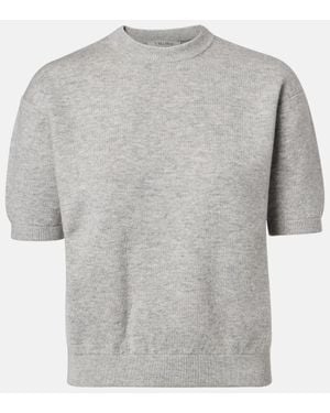 Max Mara T-Shirt Aus Einem Wollgemisch - Grau