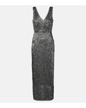 Erdem Robe De Cocktail A Ornements - Gris