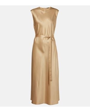 JOSEPH Midikleid Garnier Aus Seidensatin - Natur