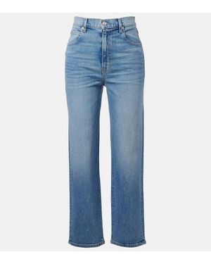 SLVRLAKE Denim Jeans Rectos Cropped London De Tiro Alto - Azul