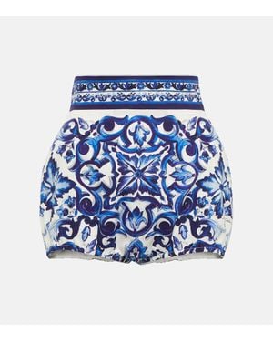 Dolce & Gabbana Printed Cotton Shorts - Blue