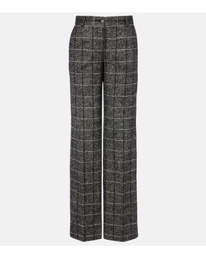 Dolce & Gabbana Weite High-Rise-Hose Aus Einem Wollgemisch - Grau