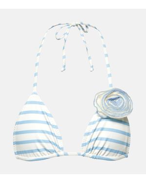 SAME Top Bikini Rose Con Applicazioni - Blu