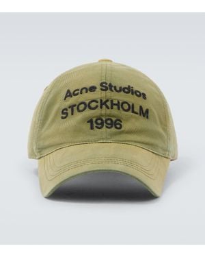 Acne Studios Logo Cotton Twill Baseball Cap - Green