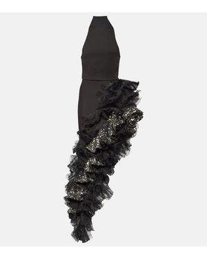 ROTATE BIRGER CHRISTENSEN Abito Asimmetrico Con Paillettes - Nero