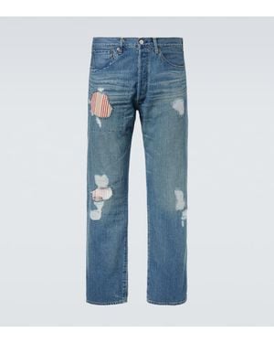 Junya Watanabe X Levi's Patchwork Straight Jeans - Blue