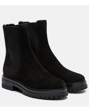 Gianvito Rossi Chelsea Suede Ankle Boots - Black