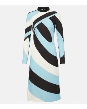 Emilio Pucci Midikleid Iride Aus Jersey - Blau