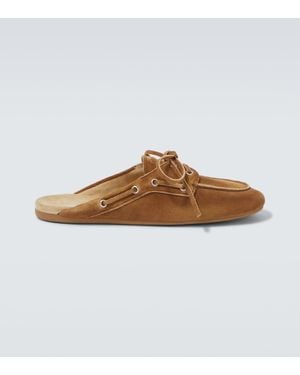 Miu Miu Slippers Aus Veloursleder - Braun