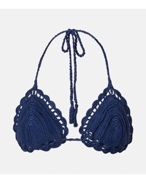 Anna Kosturova Crochet Bikini Top - Blue