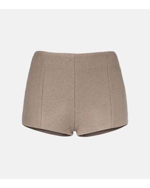 Frankie Shop Vail Virgin Wool Shorts - Natural