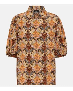 Etro Bedruckte Bluse Aus Seide - Braun