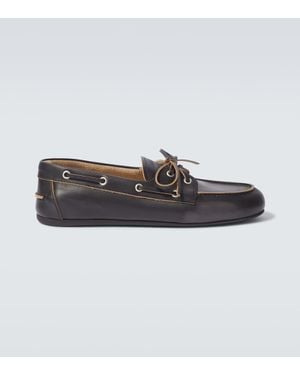 Miu Miu Segelschuhe Aus Leder - Schwarz