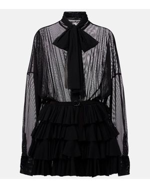 Norma Kamali Minikleid Aus Mesh - Schwarz