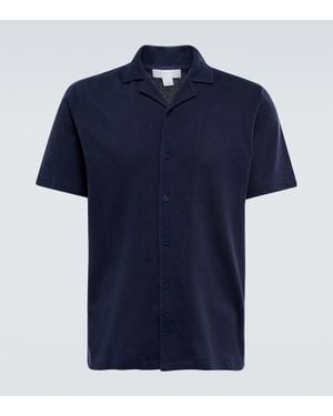Sunspel Cotton Terry Shirt - Blue