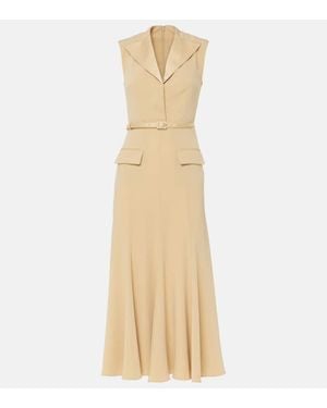 Roland Mouret Midikleid Aus Satin - Natur