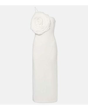 Blumarine Floral Embroidered Midi Dress - White
