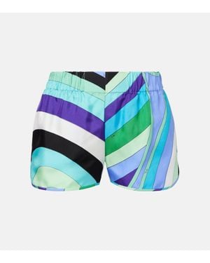 Emilio Pucci Iride Silk Shorts - Blue