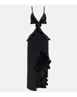 David Koma Kleid 'Crossbody & Open Leg Ruffle' - Schwarz