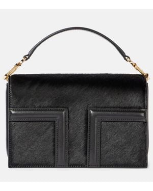 TOTEME Tote T-Flap Mini Aus Kalbshaar - Schwarz