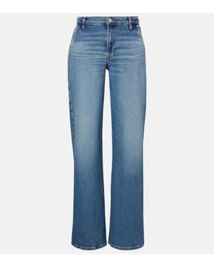 7 For All Mankind Mid-Rise Wide-Leg Jeans Lotta - Blau