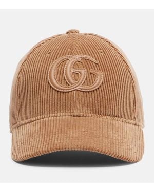 Gucci Gg Cotton Corduroy Baseball Cap - Brown