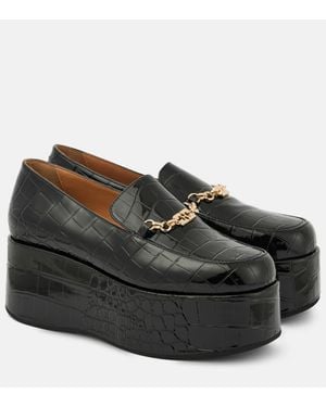 Ganni Plateau-Loafers Aus Lederimitat - Schwarz
