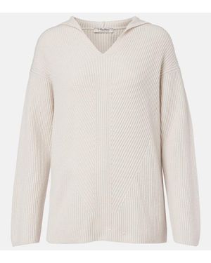 Max Mara Hoodie Falcone Aus Wolle - Weiß
