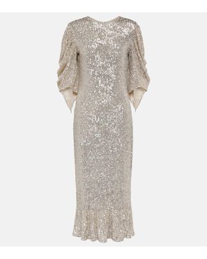 Roberta Einer Drama Sequined Midi Dress - Grey