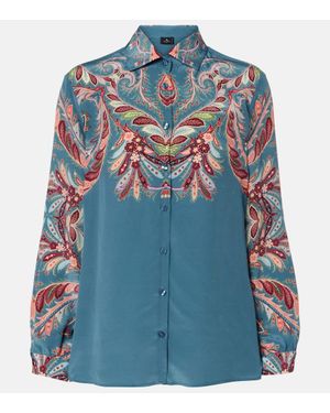 Etro Paisley Silk Shirt - Blue