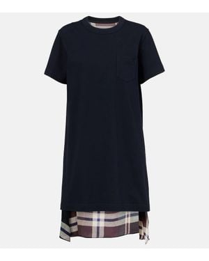 Sacai Kleid Aus Baumwoll-Jersey - Schwarz