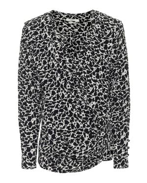 Isabel Marant Floral Wrap Blouse - Black