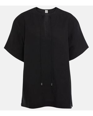 TOTEME Camicia Fluid Tie Oversize - Nero