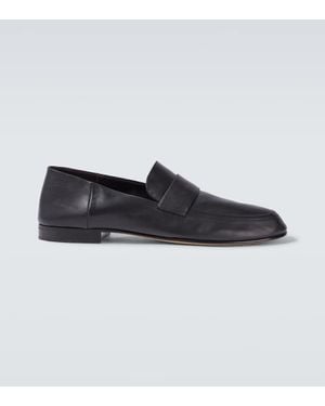 The Row Leather Loafers - Black