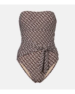 Melissa Odabash Munich Printed Swimsuit - Brown