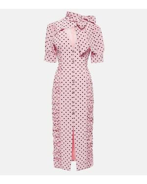 Alessandra Rich Midikleid aus Seide - Pink