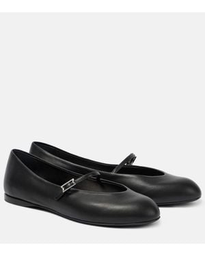 Max Mara Mary-Jane-Ballerinas Aus Leder - Schwarz