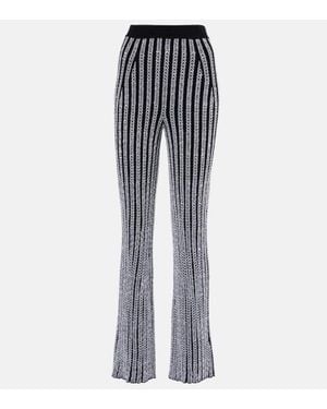 Missoni Sequin Chevron Flared Pants - Blue