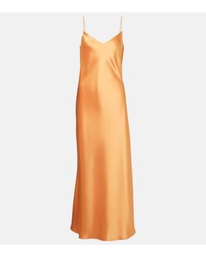Galvan London Provence Satin Slip Dress - Orange
