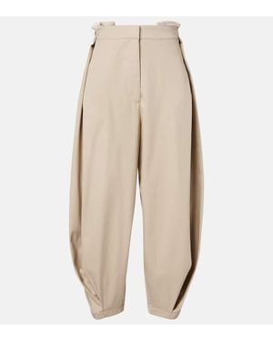 Loewe Cotton And Silk Twill Balloon Pants - Natural