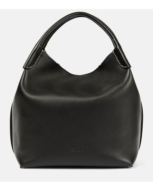 Loro Piana Bale Large Leather Tote Bag - Black
