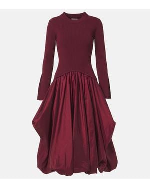 Jonathan Simkhai Kenlie Satin And Jersey Midi Dress - Purple