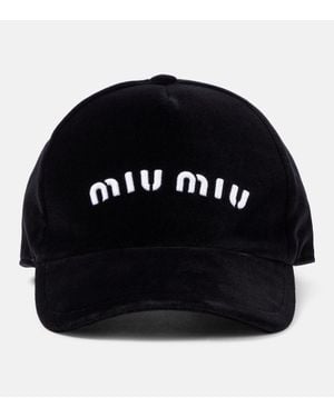Miu Miu Baseballcap aus Denim - Schwarz