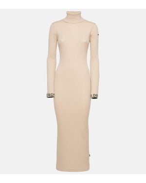 Goldbergh Mireille Ribbed-Knit Midi Dress - Natural