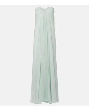 McQueen Robe Aus Seiden-Chiffon - Weiß