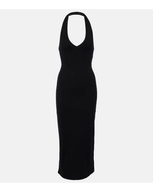 Nili Lotan Stevie Cotton Jersey Midi Dress - Black