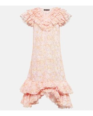 SUSAN FANG Lace Midi Dress - Pink