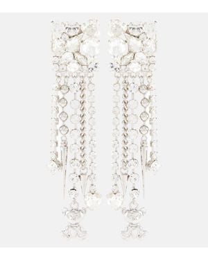 Alessandra Rich Embellished Clip-On Earrings - White