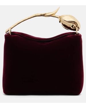 Erdem Bloom Mini Velvet Tote Bag - Red