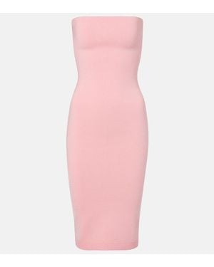 Jacquemus Sera Strapless Pique Midi Dress - Pink